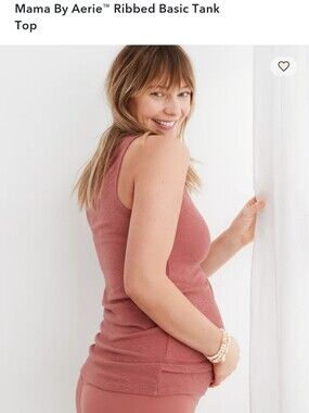 Womens MAMA by Aerie EUC Maternity ribbed tank top IN MAUVE